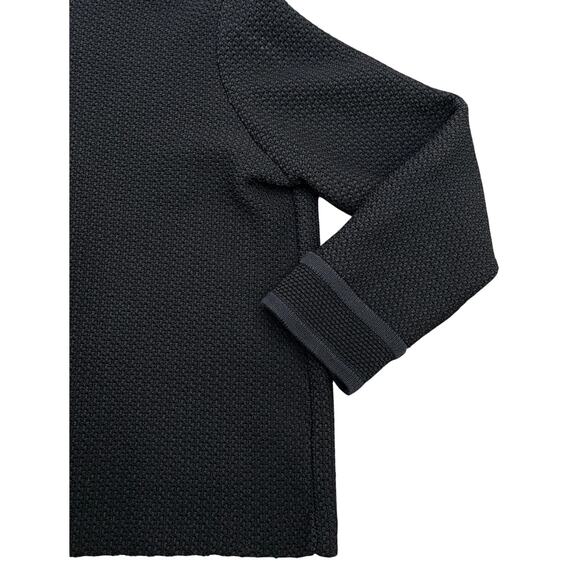 St. John Multiscale Textured Stretch Knit Collared Jacket Black XL Old Money - Picture 13 of 16